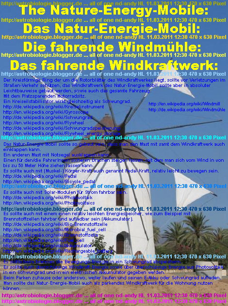 The Nature Energy Mobile en: Windmill and more: / de: Windmühle und mehr:
